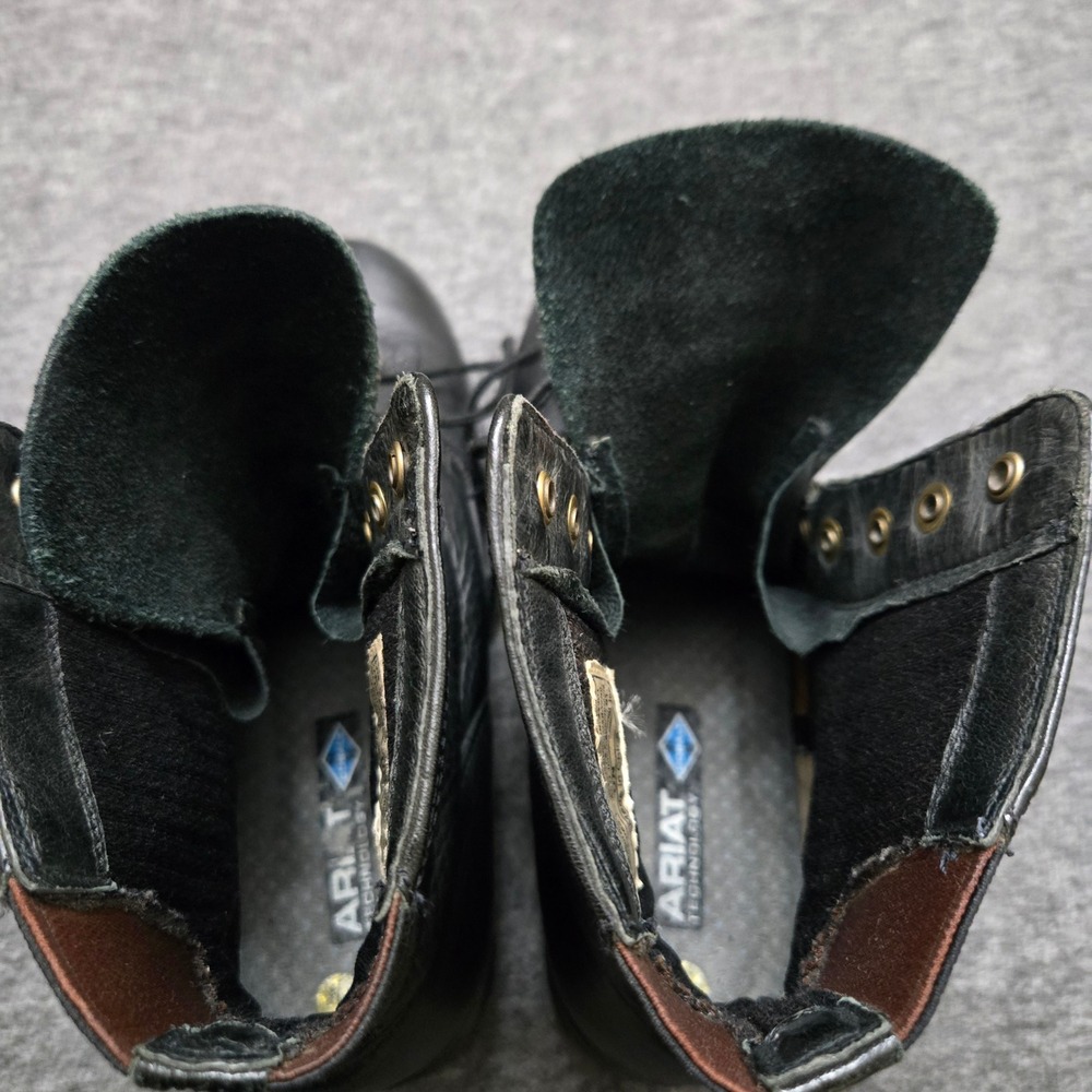 Ariat Heritage Boots Women 8.5 Black Leather Kiltie Equestrian Riding Country - Picture 10 of 13